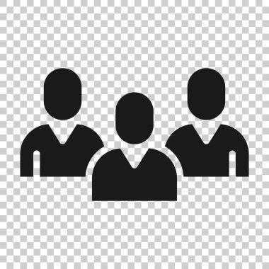 Düz bir şekilde iletişim ikonu. İnsanlar beyaz arka planda illüstrasyon oluşturuyorlar. Ortaklık iş konsepti.