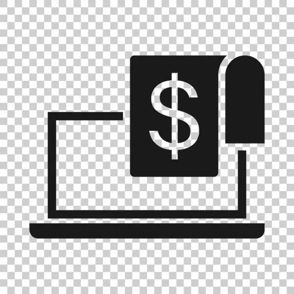 Laptop Com Ícone Dinheiro Estilo Plano Ilustração Vetor Dólar Computador —  Vetores de Stock