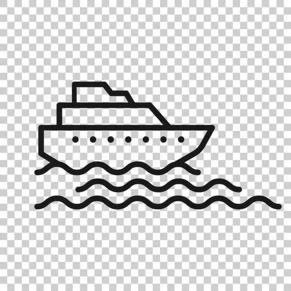 Turistskeppsikon Platt Stil Fiske Båt Vektor Illustration Vit Isolerad Bakgrund — Stock vektor