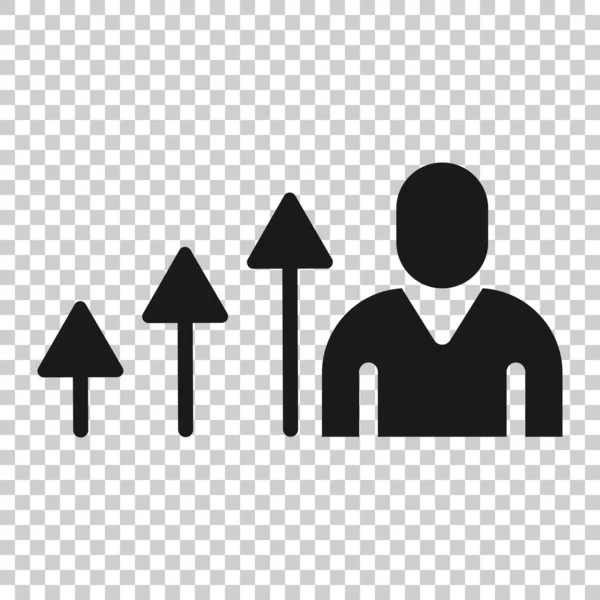 Personas Con Icono Flecha Crecimiento Estilo Plano Estrategia Trabajo Ilustración — Vector de stock