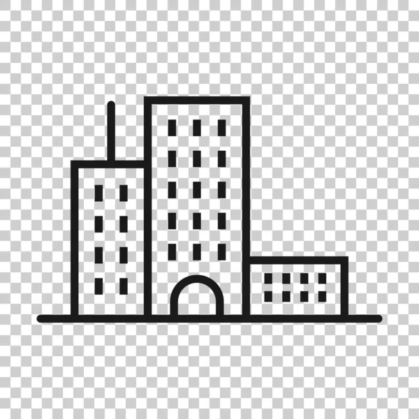 Icono Del Edificio Estilo Plano Ciudad Rascacielos Apartamento Vector Ilustración — Vector de stock