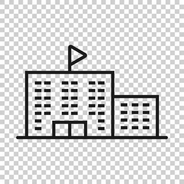 Icono Del Edificio Estilo Plano Ciudad Rascacielos Apartamento Vector Ilustración — Vector de stock