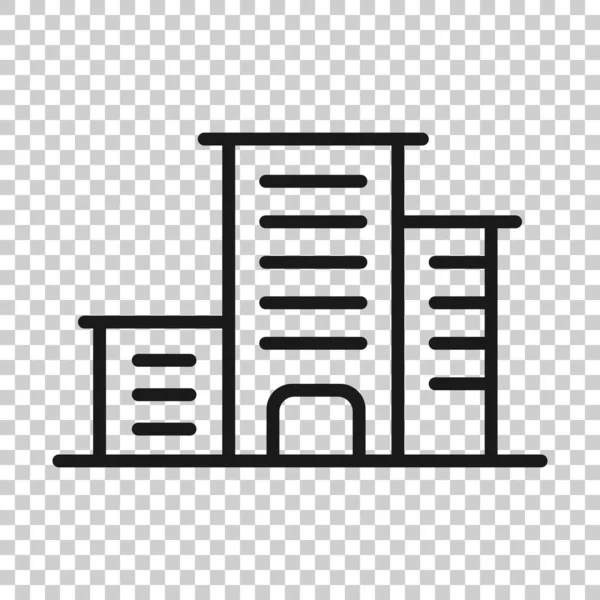 Gebäude Ikone Flachen Stil Stadt Wolkenkratzer Wohnung Vektor Illustration Auf — Stockvektor