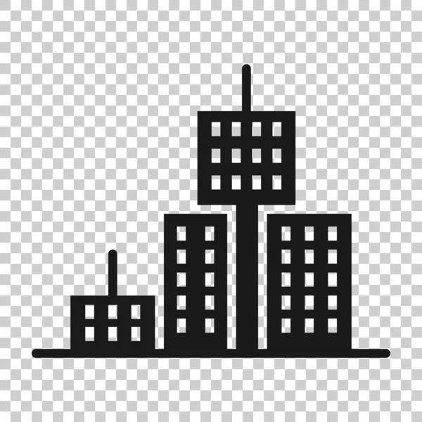 Icono Del Edificio Estilo Plano Ciudad Rascacielos Apartamento Vector Ilustración — Vector de stock