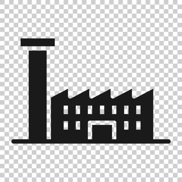 Εργοστάσιο Κτίριο Εικονίδιο Επίπεδη Στυλ Εικονογράφηση Διανύσματος Βιομηχανίας Λευκό Απομονωμένο — Διανυσματικό Αρχείο