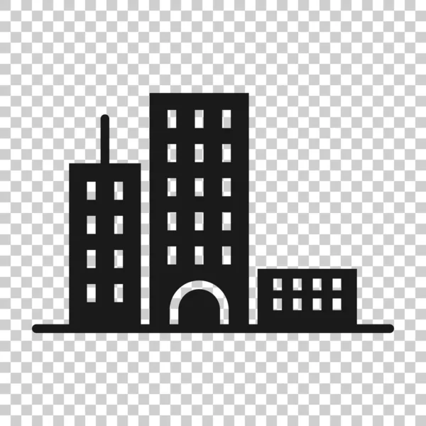 Icono Del Edificio Estilo Plano Ciudad Rascacielos Apartamento Vector Ilustración — Vector de stock