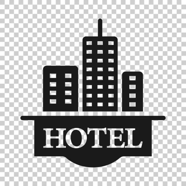 Icona Del Segno Dell Hotel Stile Piatto Inn Costruzione Vettoriale — Vettoriale Stock