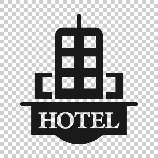 Otel Tabelası Simgesi Düz Beyaz Izole Edilmiş Arka Planda Otel — Stok Vektör