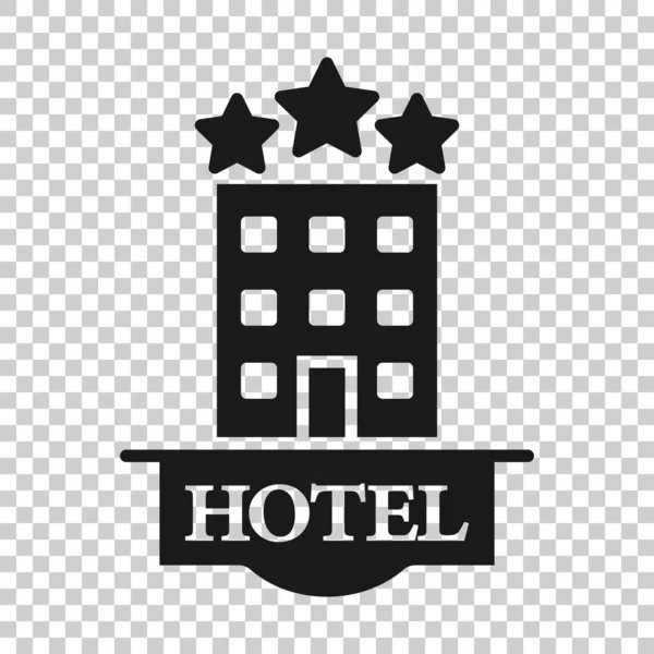 Hotel Sterren Teken Pictogram Vlakke Stijl Inn Gebouw Vector Illustratie — Stockvector