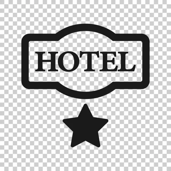Hotel Hvězdička Podepsat Ikonu Plochém Stylu Inn Vektorové Ilustrace Bílém — Stockový vektor