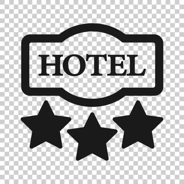 Hotel Estrelas Sinal Ícone Estilo Plano Ilustração Vetorial Inn Sobre — Vetor de Stock