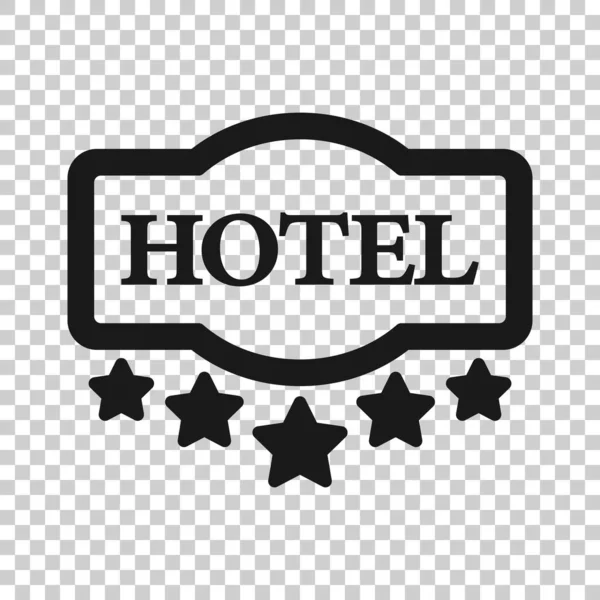 ホテル5つ星のフラットスタイルでアイコンに署名します 白の隔離された背景にインベクトルイラスト ホステルの部屋情報ビジネスコンセプト — ストックベクタ