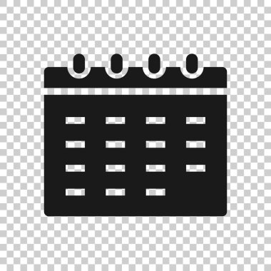 Düz stil takvim simgesi. Beyaz izole edilmiş arka planda ajanda vektör çizimi. Program planlama iş konsepti.