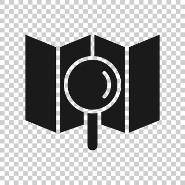 Düz biçimde arama konumu simgesi. İzole edilmiş beyaz arkaplanda GPS navigasyon vektör çizimi. Konum iş kavramını belirle.