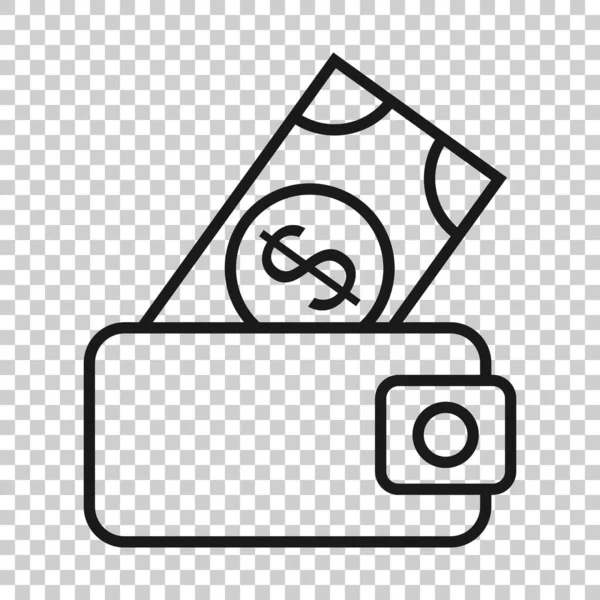 Icono Cartera Estilo Plano Ilustración Vectorial Monedero Sobre Fondo Blanco — Vector de stock