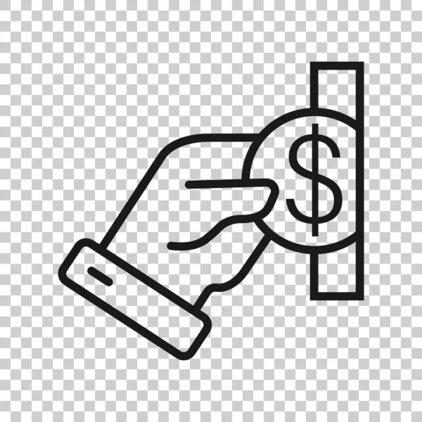 Remuneratie Icoon Platte Stijl Geld Hand Vector Illustratie Witte Geïsoleerde — Stockvector