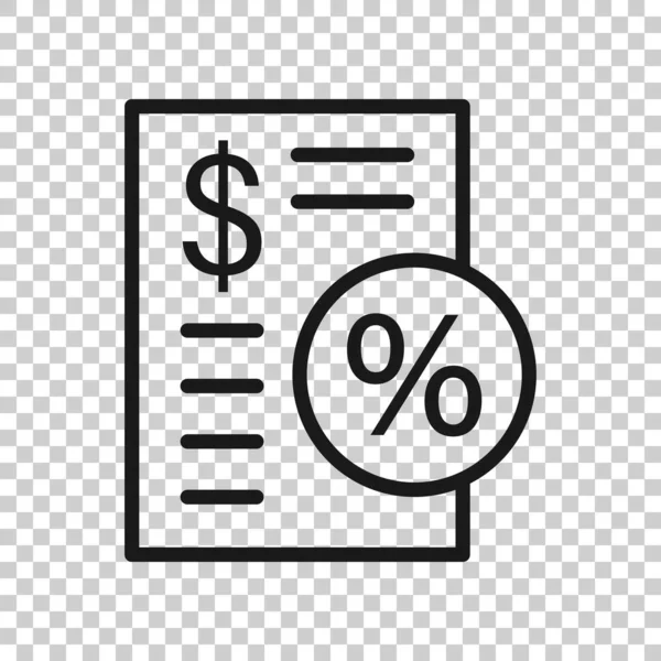 Icono Pago Impuestos Estilo Plano Presupuesto Factura Vector Ilustración Sobre — Vector de stock