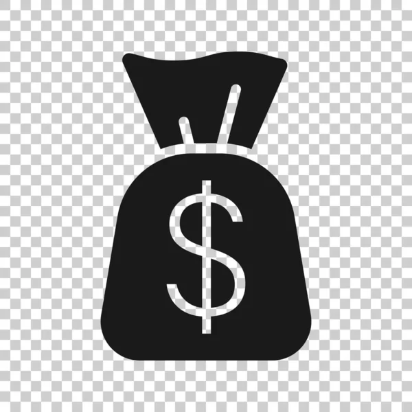 Money Bag Icon Flat Style Moneybag Dollar Vector Illustration White — 스톡 벡터