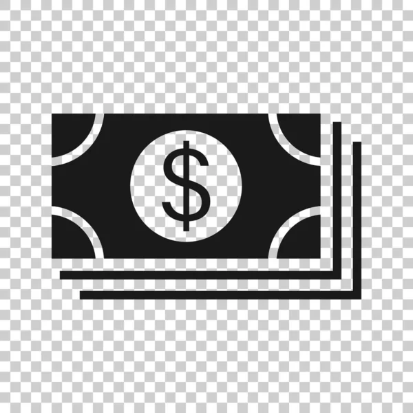 美元钞票图标为扁平样式 美元现金矢量插图白色孤立的背景 钞票业务概念 — 图库矢量图片