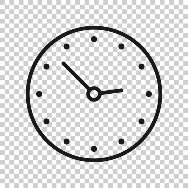 Clock Icon Flat Style Watch Vector Illustration White Isolated Background — Stock Vector