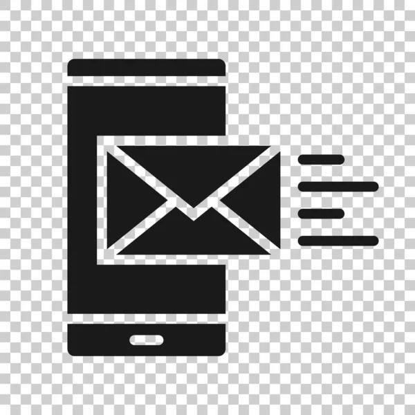 Nachricht Auf Smartphone Symbol Flachem Stil Mail Mit Telefon Vektor — Stockvektor