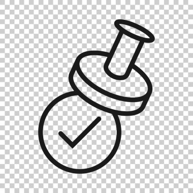 Damga simgesini düz şekilde onayla. İzole edilmiş beyaz arkaplan üzerindeki işaretleme vektör illüstrasyonunu kabul et. Onaylama seçimi iş konsepti.