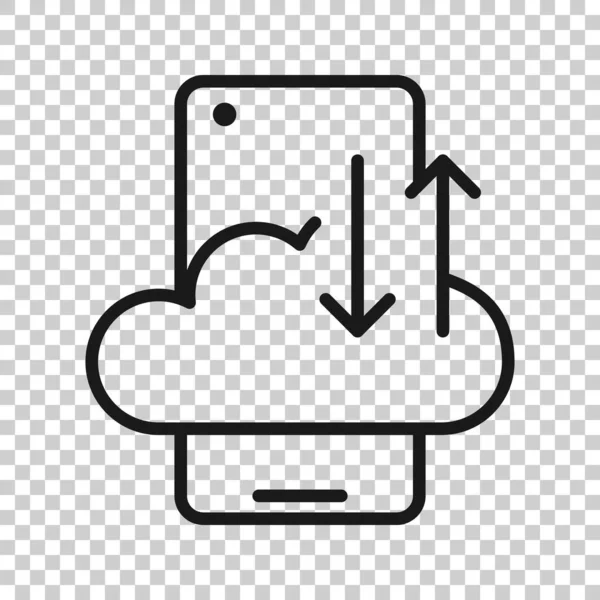 Smartphone Mit Cloud Symbol Flachen Stil Illustration Des Netzwerkspeichervektors Auf — Stockvektor