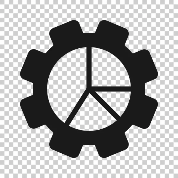 Workflow Chart Icon Flat Style Gear Diagram Vector Illustration White — 스톡 벡터
