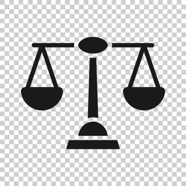 Κλίμακα Ισορροπία Εικονίδιο Επίπεδη Στυλ Εικόνα Διανύσματος Δικαιοσύνης Λευκό Απομονωμένο — Διανυσματικό Αρχείο