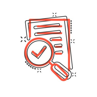 Finansal açıklama simgesi. Beyaz izole edilmiş arka planda sonuç çizgi film vektör çizimi. Sıçrama etkisi iş konsepti.