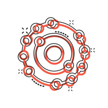 Çizgi roman tarzında antioksidan ikonu. Molekül karikatür vektör çizimi beyaz izole arka planda. Detox sıçrama etkisi iş konsepti.