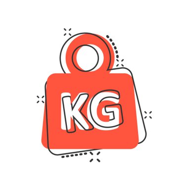 Simgeyi çizgi roman tarzında ölçeklendir. Beyaz izole arkaplanda kilogram dambıl çizimi. Spor salonu su sıçratma etkisi iş konsepti.
