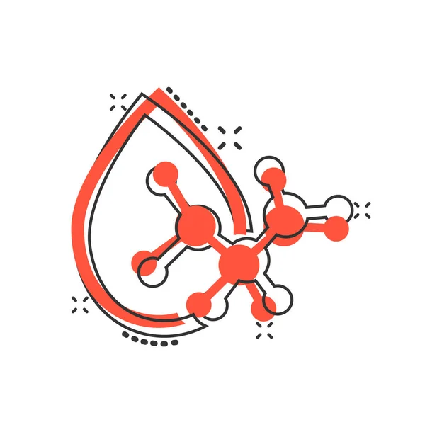 Кислотная Икона Молекулы Комическом Стиле Рисунок Вектора Днк Белом Изолированном — стоковый вектор