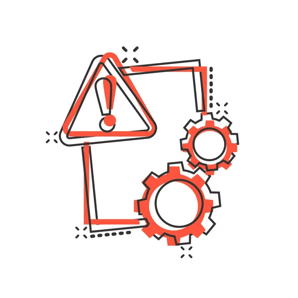 Иконка Ошибки Документа Комическом Стиле Разбитый Репортаж Карикатурная Векторная Иллюстрация — стоковый вектор