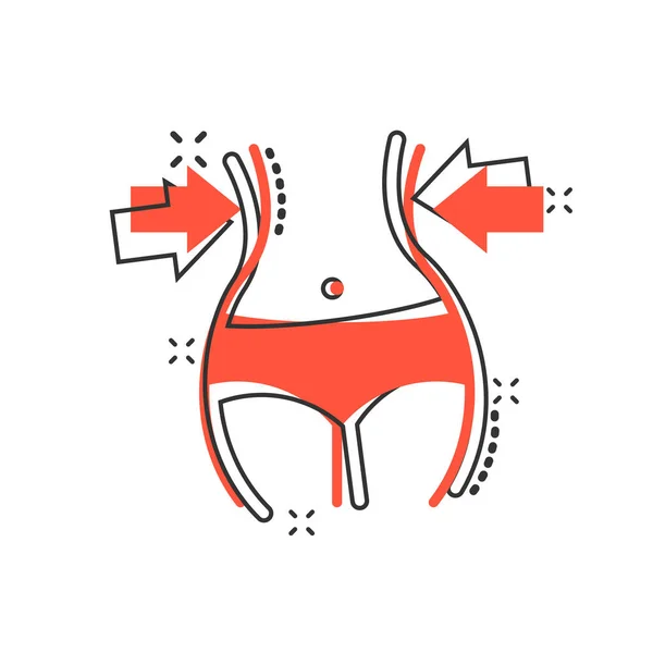 Ikona Hubnutí Komickém Stylu Belly Kreslený Vektor Ilustrace Bílém Izolovaném — Stockový vektor
