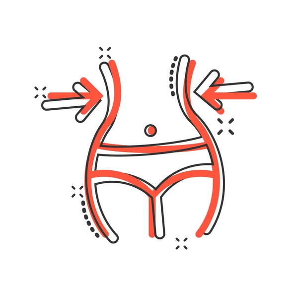Ikona Hubnutí Komickém Stylu Belly Kreslený Vektor Ilustrace Bílém Izolovaném — Stockový vektor