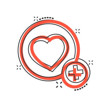 Çizgi roman tarzında istek listesi simgesi. Beyaz izole arkaplandaki karikatür vektör çizimi gibi. Favori liste sıçrama etkisi iş konsepti.