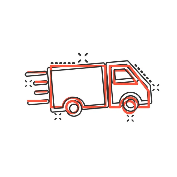 Lkw Ikone Comic Stil Auto Delivery Cartoon Vektor Illustration Auf — Stockvektor