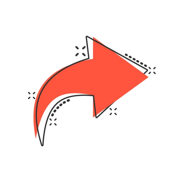 Icono Del Botón Compartir Estilo Cómico Flecha Ilustración Vectores Signos — Vector de stock