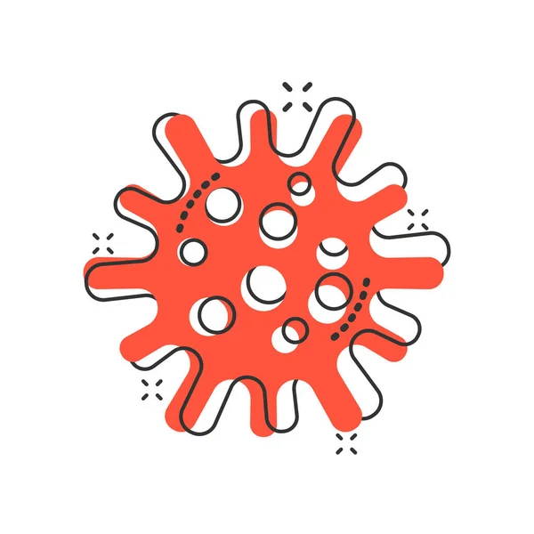 Icono Bacteria Enfermedad Estilo Cómico Alergia Ilustración Vectorial Dibujos Animados — Vector de stock