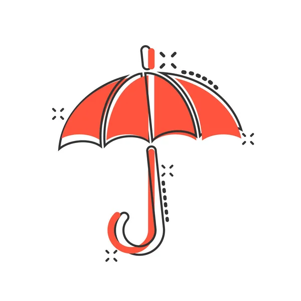 Icône Parapluie Dans Style Comique Illustration Vectorielle Dessin Animé Parasol — Image vectorielle