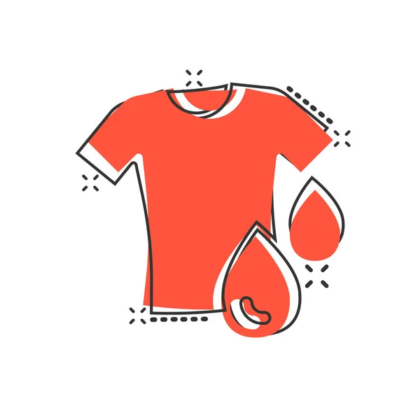 Shirt Icona Lavaggio Stile Comico Vestiti Asciutto Fumetto Vettoriale Illustrazione — Vettoriale Stock