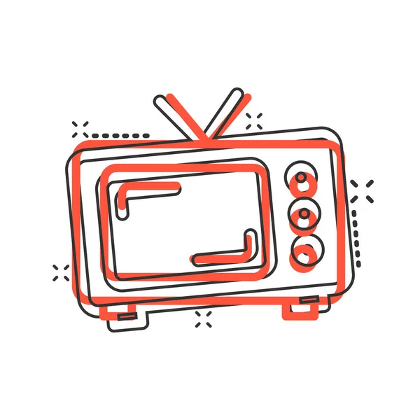 Icono Vector Pantalla Televisión Retro Estilo Cómico Antigua Ilustración Dibujos — Archivo Imágenes Vectoriales