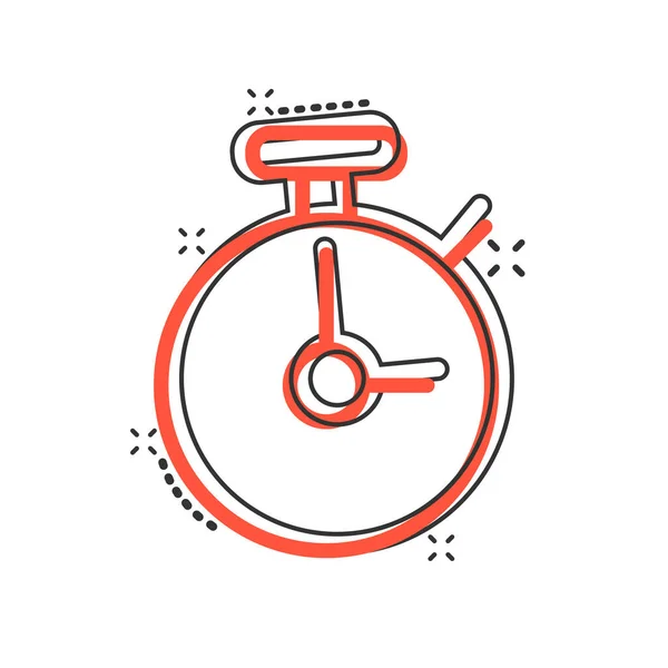 Icône Horloge Dans Style Comique Regarder Illustration Vectorielle Dessin Animé — Image vectorielle