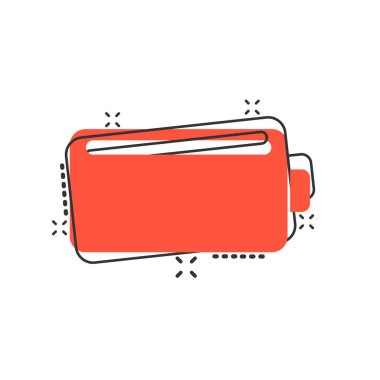 Batarya şarj ikonu. Beyaz izole arkaplanda güç seviyesi vektör çizimi. Lityum biriktirici sıçrama etkisi iş konsepti.