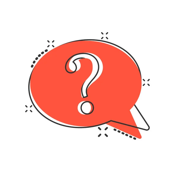 Question Mark Icon Comic Style Discussion Speech Bubble Cartoon Vector — Stock Vector