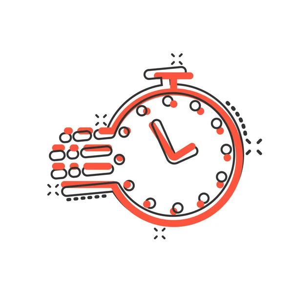 Icône Horloge Dans Style Comique Regarder Illustration Vectorielle Dessin Animé — Image vectorielle