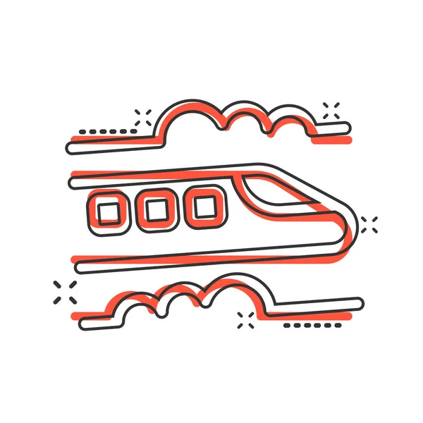 Иконка Метро Комическом Стиле Train Subway Cartoon Vector Illustration White — стоковый вектор