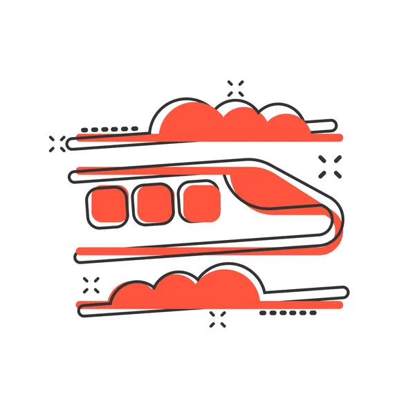 Icono Del Metro Estilo Cómico Tren Metro Ilustración Vectorial Dibujos — Vector de stock