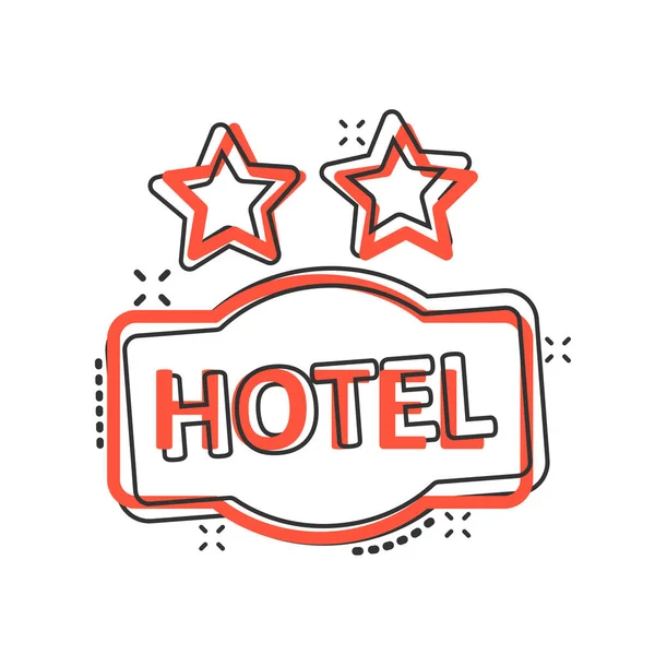 Hotel Sterne Zeichen Symbol Comic Stil Inn Cartoon Vektor Illustration — Stockvektor